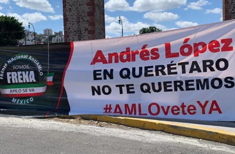 Realizan quinta marcha anti AMLO con choque incluido