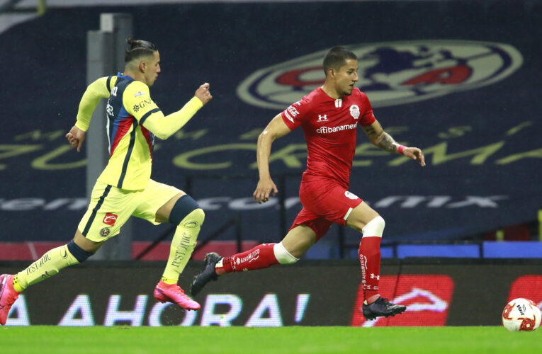 América no pudo pasar del empate 1-1 contra Toluca en el estadio Azteca: