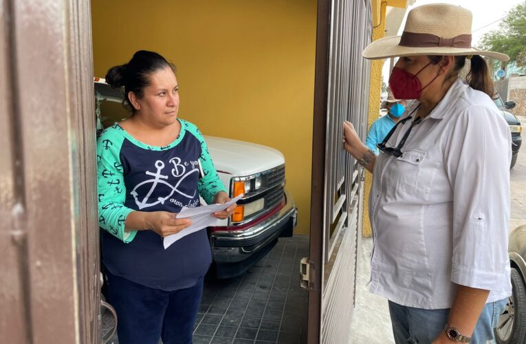 Recorre Elvia Montes la subdelegación de Los Vázquez en Cadereyta