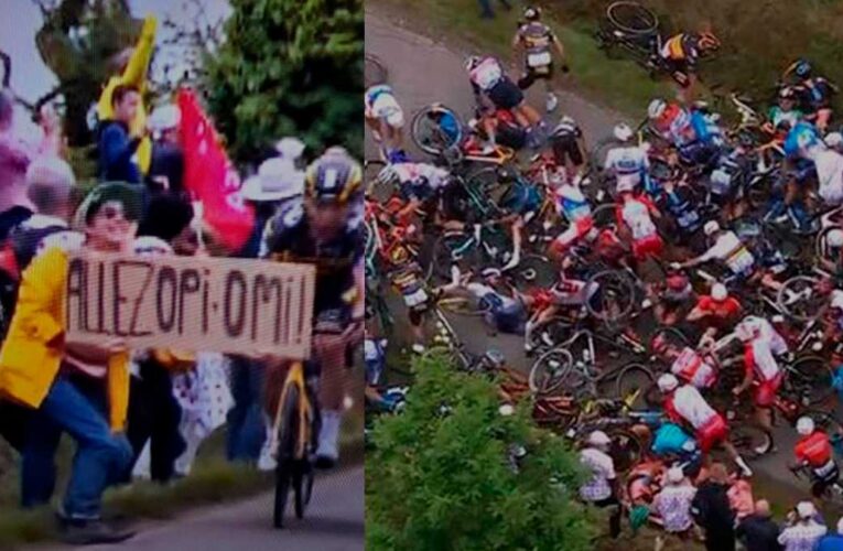 Ciclistas heridos en Tour de Francia por imprudencia de una fan