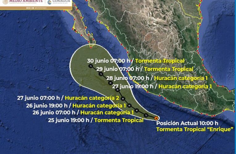 Tormenta tropical ‘Enrique’ se forma al sur de Michoacán y Guerrero