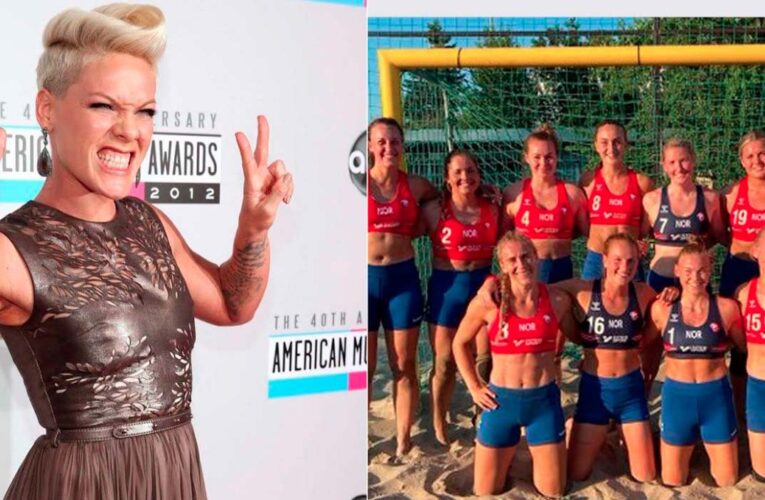 Pink se ofrece a pagar multa de equipo noruego que se negó a usar bikini