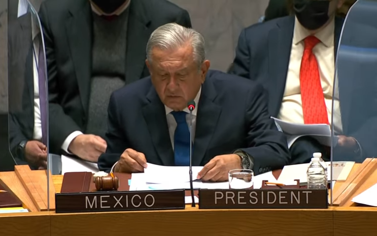 En Consejo de Seguridad de ONU, AMLO propone plan mundial contra la pobreza.