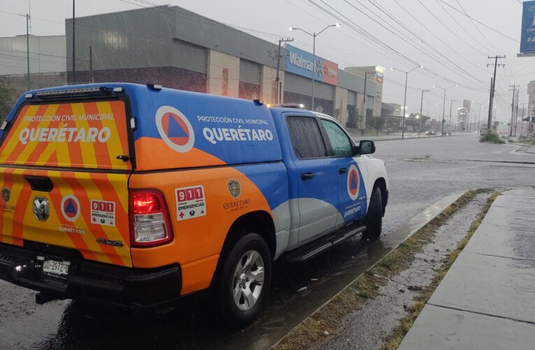 Lluvias intensas de este sábado en Querétaro provocan solo daños materiales