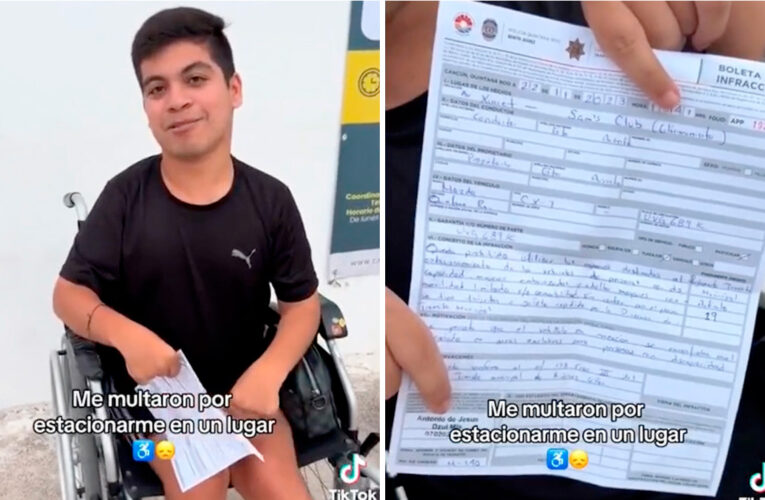 Multan a joven en silla de ruedas por estacionarse en un lugar de personas con discapacidad