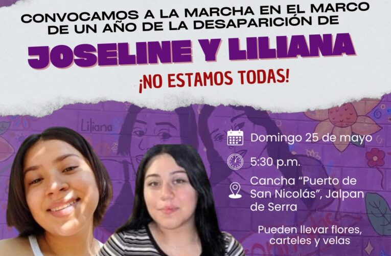 Un año de la desaparición de Liliana y Joseline en Jalpan; organizan marcha.