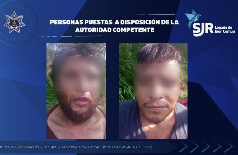 Detienen a dos personas por robo a lugar cerrado en San Juan del Río