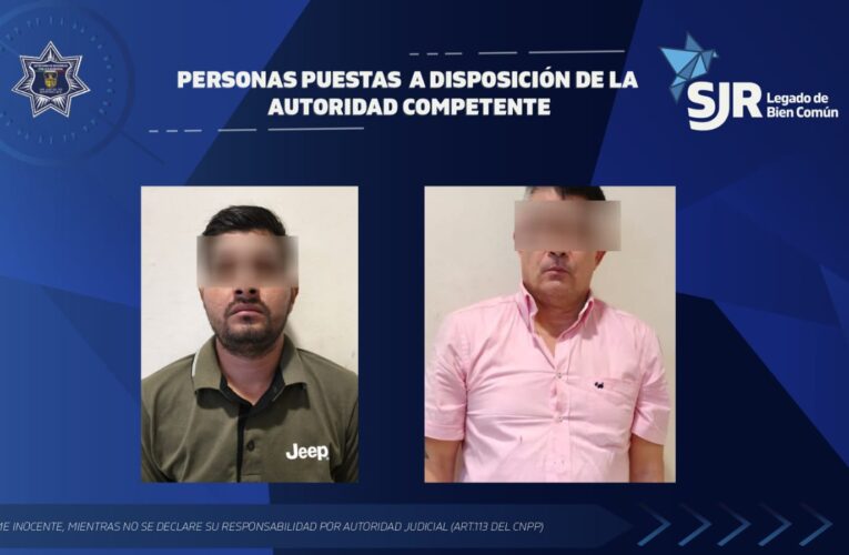 SSPM-SJR detiene a dos hombres por robo calificado en San Juan del Río