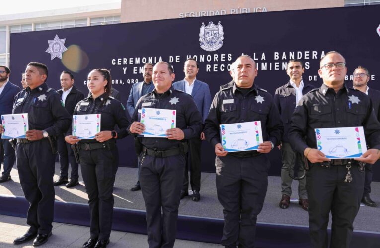 Reconocen a 105 policías municipales por destacadas detenciones en Corregidora