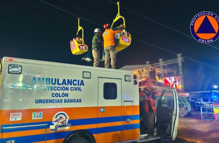 Protección Civil Municipal de Colón realiza evacuación exitosa en juego mecánico “Teleférico”• No se registraron personas lesionadas durante el incidente.