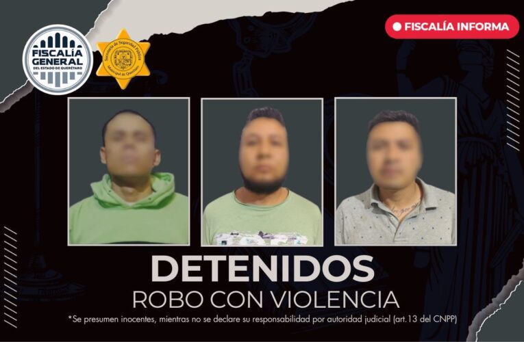Tres personas detenidas por robo de vehículo con violencia en La Estancia
