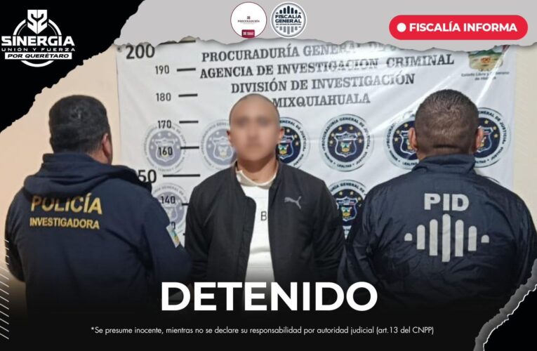 Sinergia por Querétaro logra detención en Hidalgo por robo específico