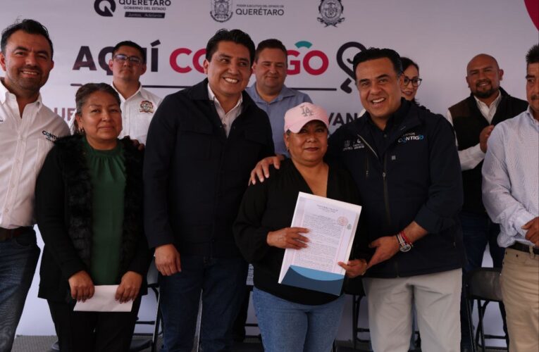 Luis Nava entrega escrituras y obras FISE que mejoran la calidad de vida en Ezequiel Montes