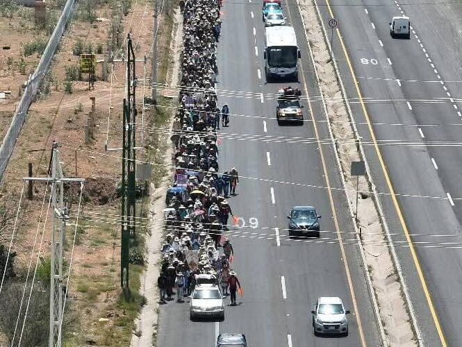 Peregrinos llegan a Soriano para venerar a la Virgen de los Dolores