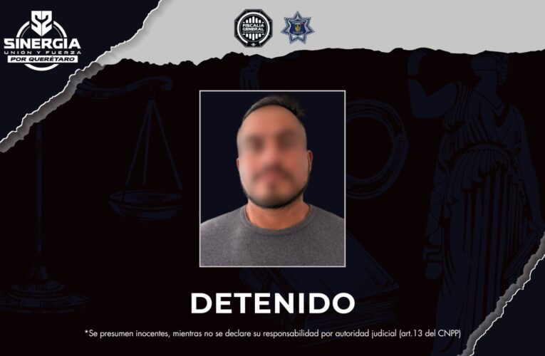 Detienen a sujeto por violencia familiar tras cateo en San Juan del Río; aseguran arma de fuego