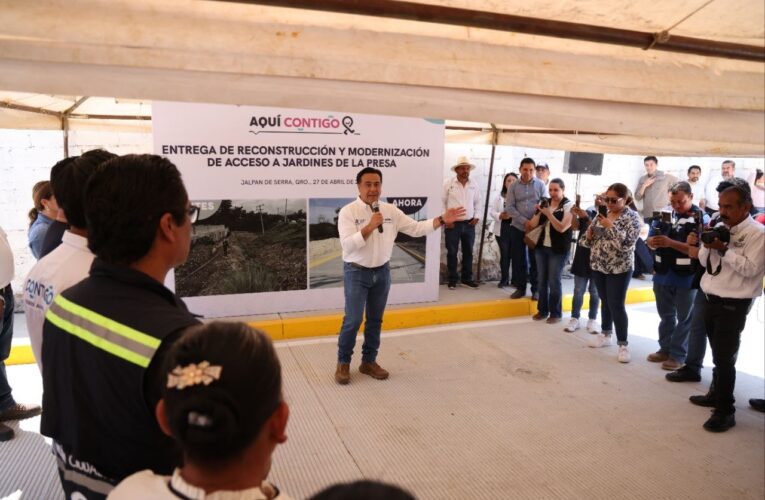 Luis Nava entrega obra de acceso en Jalpan que beneficia a más de 12 mil habitantes