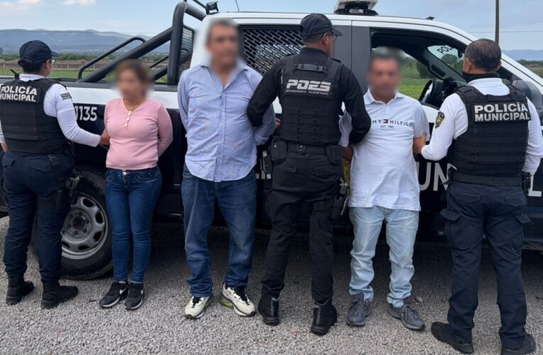 Aseguran en Querétaro a tres presuntos implicados en robo cometido en Guanajuato