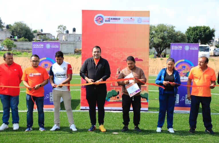 Cumple Gaspar Trueba compromiso con San Vicente al entregar nueva cancha de fútbol