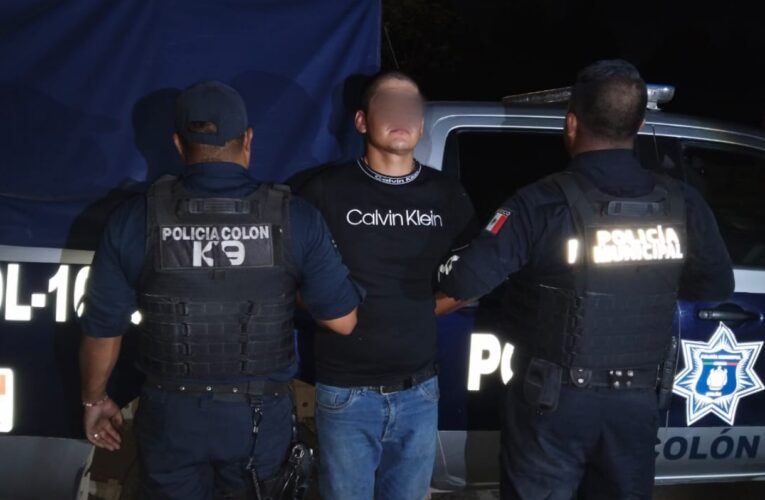 Detiene Policía Municipal de Colón a sujeto por presunto robo en predio privado