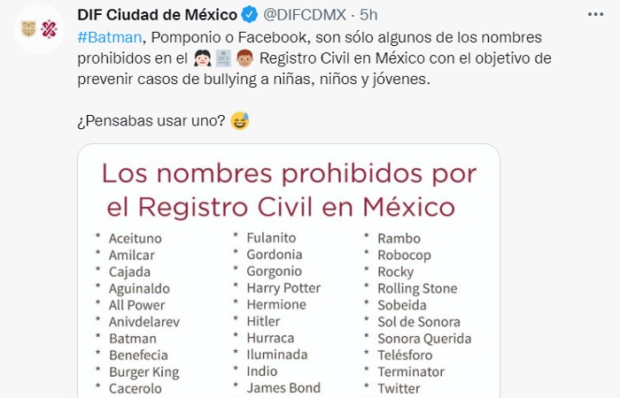 Batman, Harry Potter, Hermione y Robocop, nombres prohibidos por el registro civil de CDMX